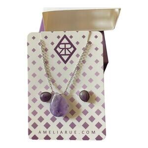 Amelia Rue Purple Necklace and Earring Set NEW